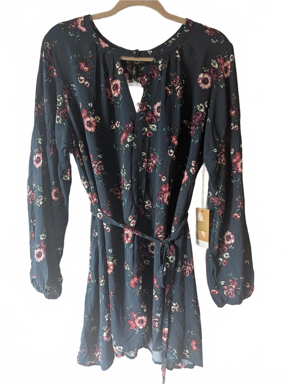 NWT Jessica Simpson Floral Long Sleeve Belted Dress